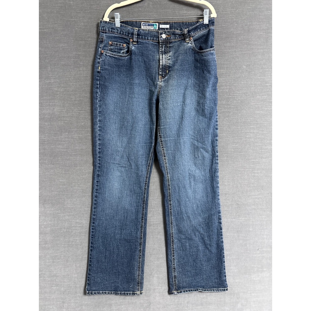 Vintage Old Navy Jeans 14 Regular Boot Cut‎ Blue Cotton Stretch 90s Y2K Casual